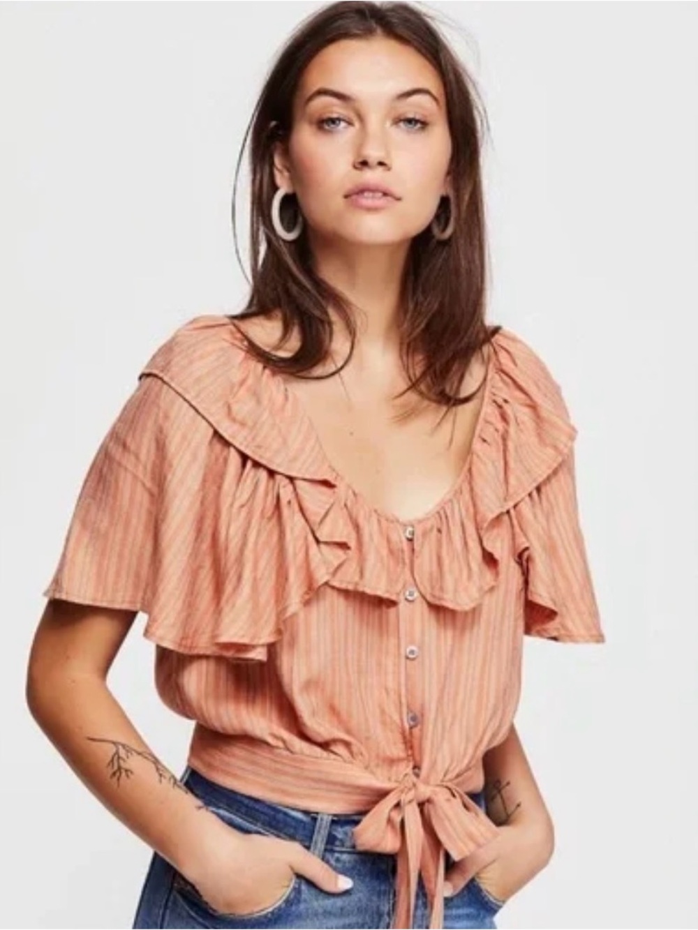 FREE PEOPLE - The rosemary ruffle blouse 
Size S/P